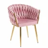Krzesło Malaya Velvet różowe/ nogi złote