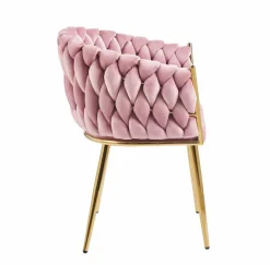 Krzesło Malaya Velvet różowe/ nogi złote