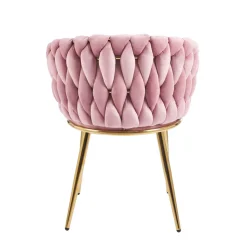 Krzesło Malaya Velvet różowe/ nogi złote