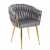 Krzesło Malaya Velvet szare/ nogi złote