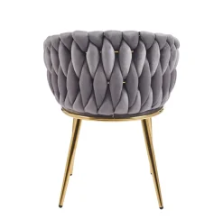 Krzesło Malaya Velvet szare/ nogi złote