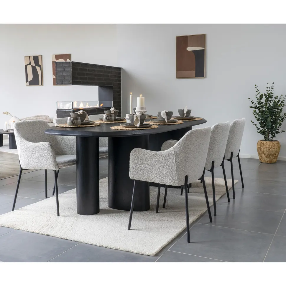 Krzesło Melilla boucle białe/ czarne