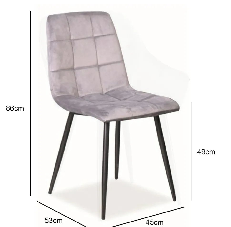 Krzesło Mello Velvet - szary Bluvel 14