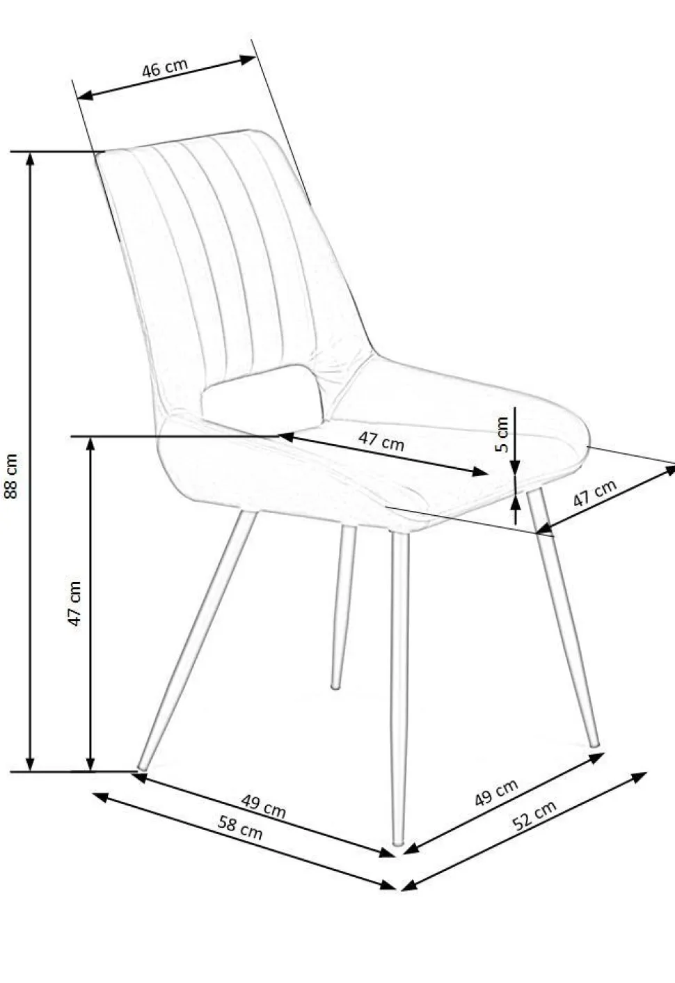 Krzesło Mersa szare