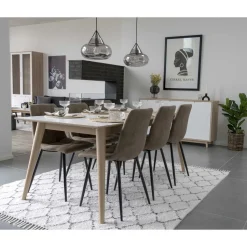 Krzesło Middelfart brązowe jasne/ czarne