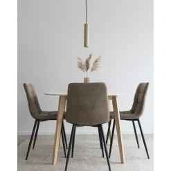 Krzesło Middelfart brązowe jasne/ czarne