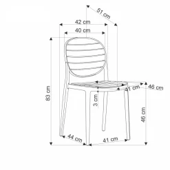 Krzesło Mindi z tworzywa biały/naturalny