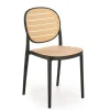 Krzesło Mindi z tworzywa czarny/naturalny