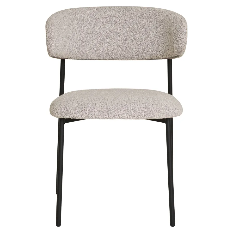 Krzesło Mira boucle piaskowe/czarne