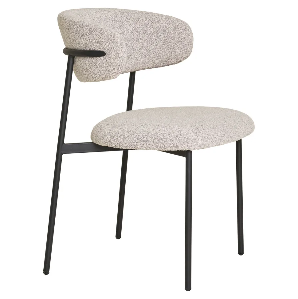 Krzesło Mira boucle piaskowe/czarne