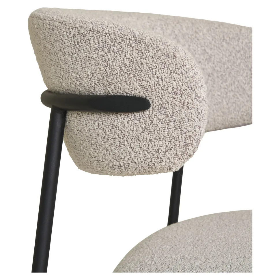 Krzesło Mira boucle piaskowe/czarne