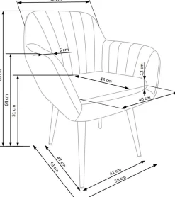 Krzesło Mirabell szare