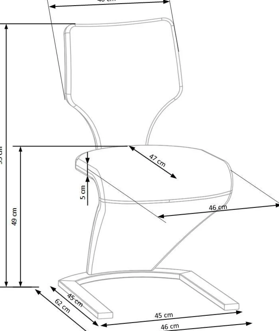 Krzesło Missisipi czarne/szare/chrom