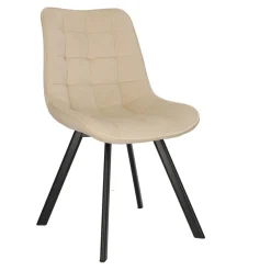 Krzesło Moly velvet beżowe czarne nogi