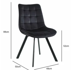Krzesło Moly velvet czarne czarne nogi