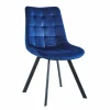 Krzesło Moly velvet niebieskie czarne