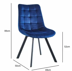 Krzesło Moly velvet niebieskie czarne
