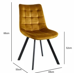 Krzesło Moly velvet żółte czarne nogi