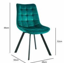 Krzesło Moly velvet zielone czarne nogi