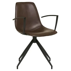 Krzesło Monaco Arm obrotowe brązowe ciemne PU/ czarne