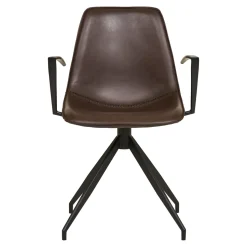 Krzesło Monaco Arm obrotowe brązowe  ciemne PU/ czarne