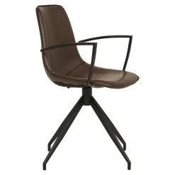 Krzesło Monaco Arm obrotowe brązowe  ciemne PU/ czarne