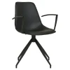 Krzesło Monaco Arm obrotowe czarne PU/  czarne