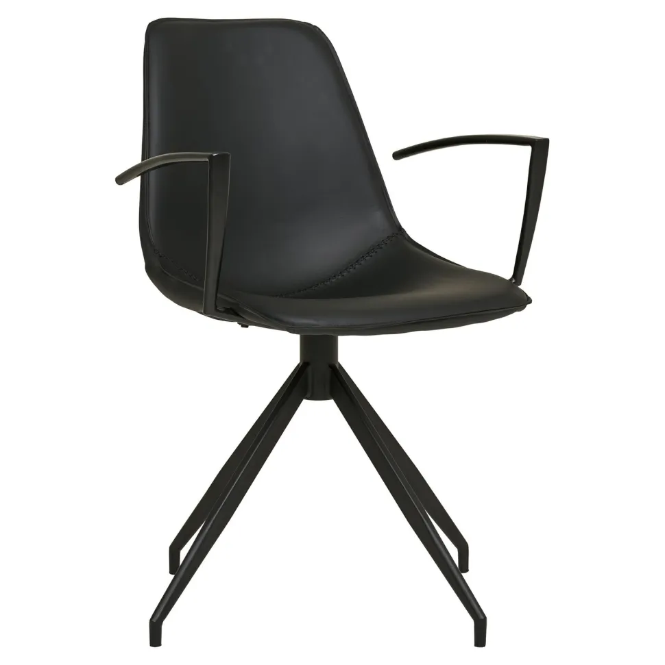 Krzesło Monaco Arm obrotowe czarne PU/ czarne