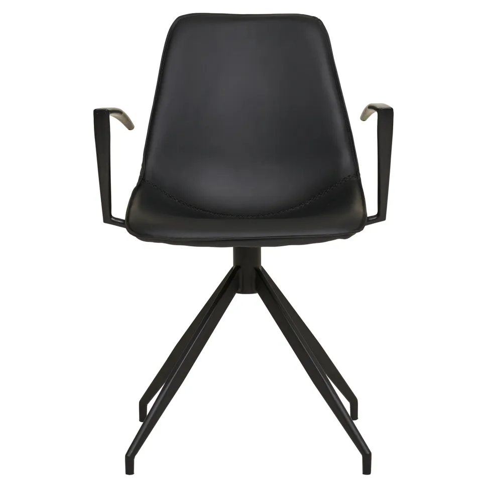 Krzesło Monaco Arm obrotowe czarne PU/ czarne