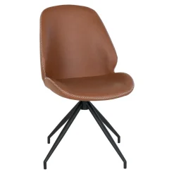 Krzesło Monte Carlo obrotowe brązowe  vintage PU/ czarne