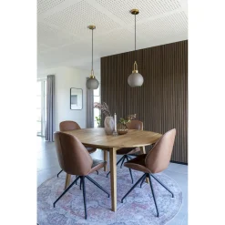 Krzesło Monte Carlo obrotowe brązowe  vintage PU/ czarne