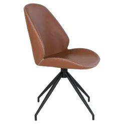 Krzesło Monte Carlo obrotowe brązowe  vintage PU/ czarne