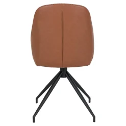 Krzesło Monte Carlo obrotowe brązowe  vintage PU/ czarne