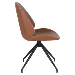 Krzesło Monte Carlo obrotowe brązowe  vintage PU/ czarne