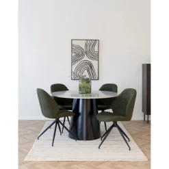 Krzesło Monte Carlo obrotowe zielone  boucle/ czarne