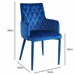Krzesło Montello velvet niebieskie