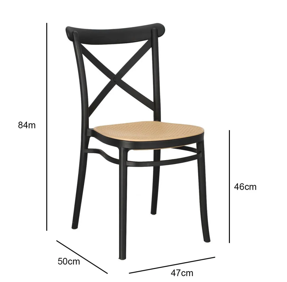 Krzesło Moreno czarne z tworzywa