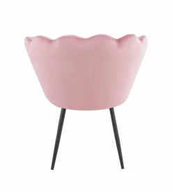 Krzesło muszelka Fiona VIC różowy jasny/nogi czarne