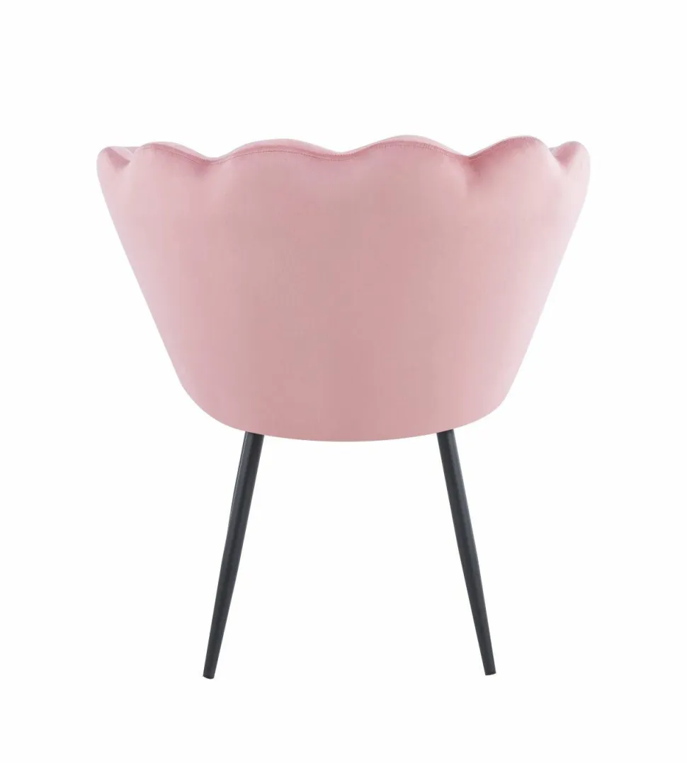Krzesło muszelka Fiona VIC różowy jasny/nogi czarne