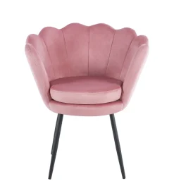 Krzesło muszelka Fiona VIC różowy jasny/nogi czarne
