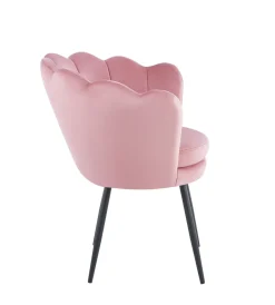 Krzesło muszelka Fiona VIC różowy jasny/nogi czarne