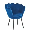 Krzesło muszelka Fiona VIC niebieski/nogi czarne