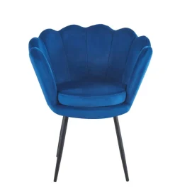 Krzesło muszelka Fiona VIC niebieski/nogi czarne