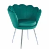 Krzesło muszelka Fiona VIC zielony/nogi srebrne