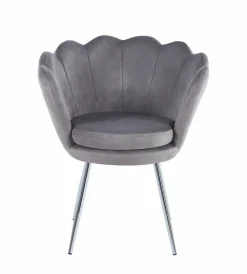 Krzesło muszelka Fiona VIC szary/nogi srebrne