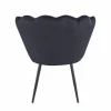 Krzesło muszelka Fiona VIC czarny/nogi czarne