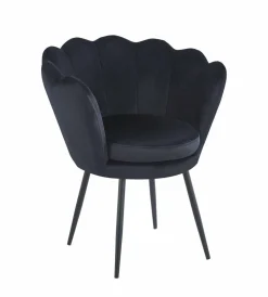 Krzesło muszelka Fiona VIC czarny/nogi czarne