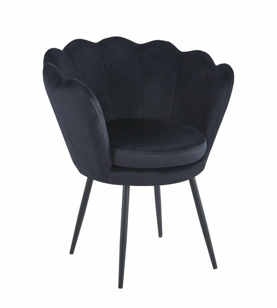 Krzesło muszelka Fiona VIC czarny/nogi czarne