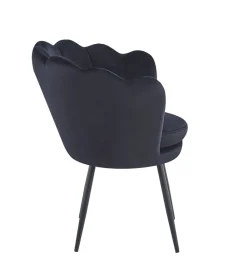 Krzesło muszelka Fiona VIC czarny/nogi czarne