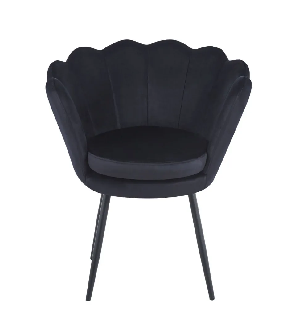 Krzesło muszelka Fiona VIC czarny/nogi czarne